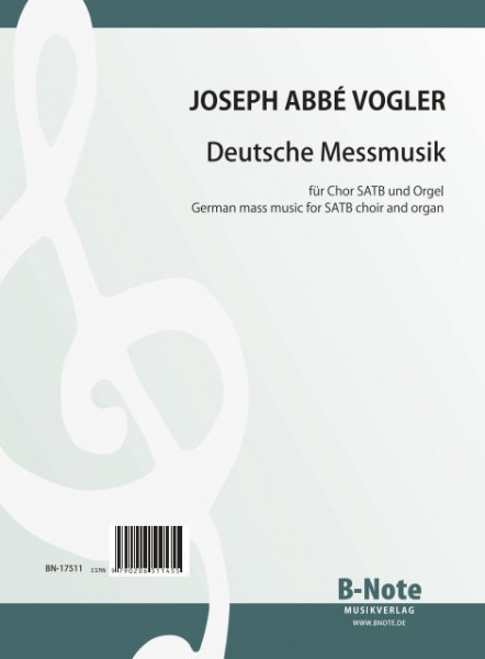 Vogler: German Mass music for SATB choir and organ