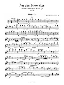 Glasunow: Du Moyen Âge – Suite pour orchestre op.79 (parties)