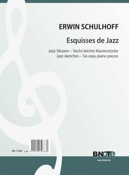Schulhoff: Esquisses de Jazz - Six easy pieces for piano