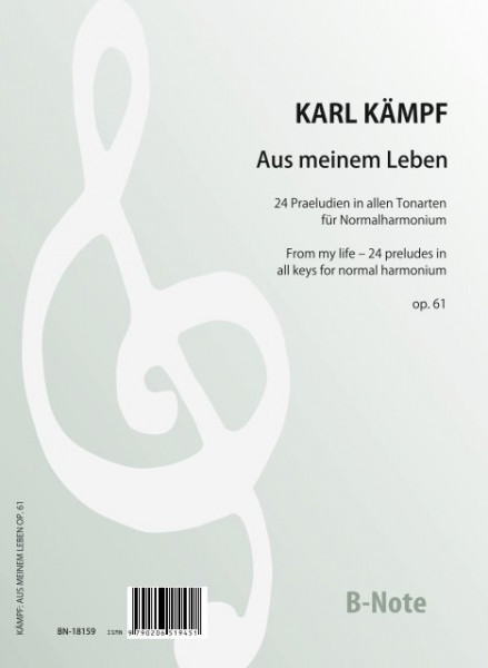 Kämpf: De ma vie - 24 préludes dans toutes les tonalités pour harmonium op.24