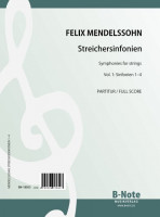 Mendelssohn Bartholdy: String symphonies vol. 1 (symphonies 1-4) (full score) Mendelssohn Bartholdy: String symphonies vol. 1 (symphonies 1-4) (full score)