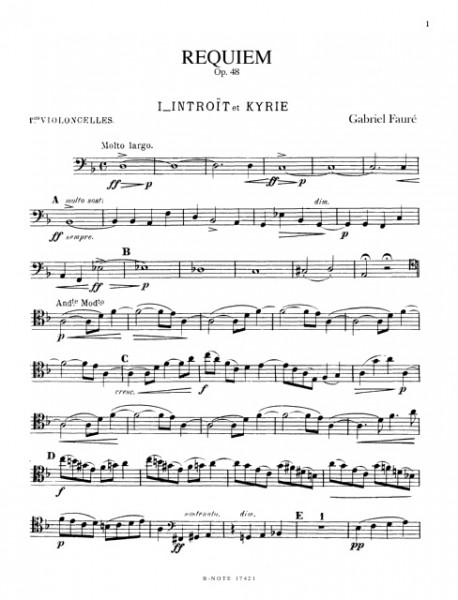 Fauré: Requiem für Soli, Chor und Orchester op.48 (Stimmensatz)