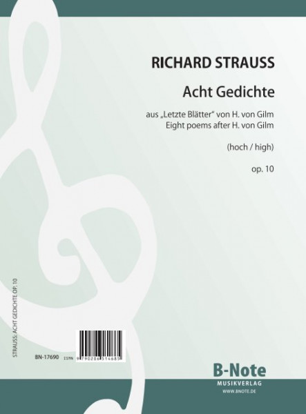 Strauss: Acht Gedichte für Singstimme (hoch) und Klavier op.10
