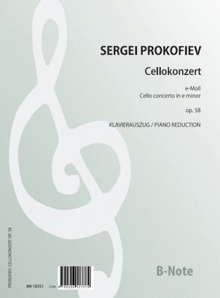 Prokofiev: Concerto pour violoncelle et orchestre op.58 (reduction piano-violoncelle)