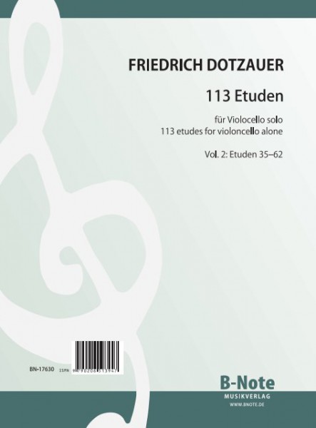 Dotzauer: 113 etudes (exercises) for violoncello – Vol.2