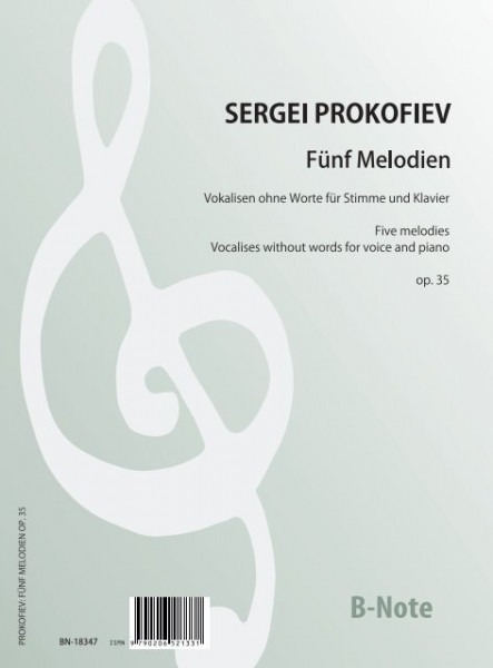 Prokofiev: Fünf Melodien - Vokalisen ohne Text für Stimme und Klavier op.35