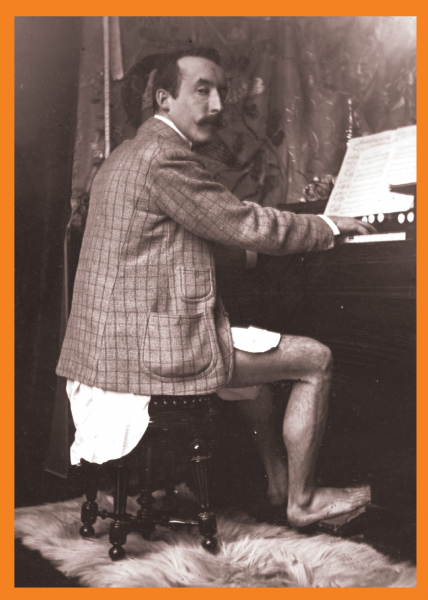 Postkarte: Paul Gauguin am Harmonium