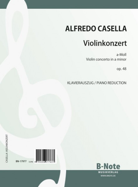 Casella: Concerto pour violon op.48 (reduction piano)