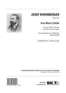 Rheinberger: Ave Maris Stella für Chor SATB und Orgel (Chorpartitur)