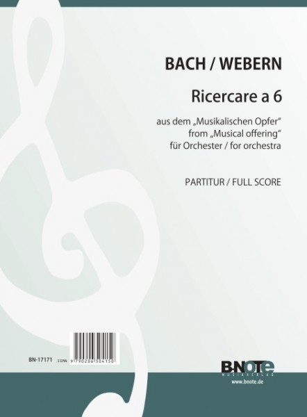 Webern: Ricercare a 6 aus Bachs Musikalischen Opfer für Großes Orchester (Arr. Webern) (Partitur)