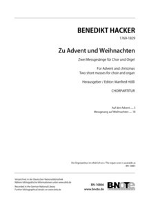 Hacker: Two small masses for advent and christmas time for choir and organ (choral score)
