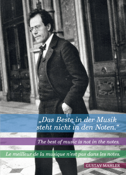 Postkarte: Mahler und die Noten